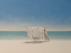 古巴海滩卖家，2010年（布面丙烯酸） 作者 林肯·塞利格曼